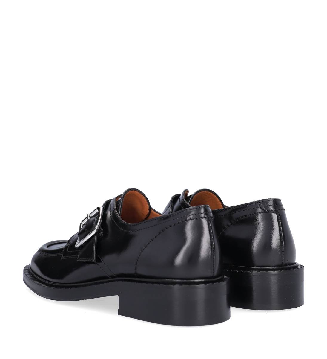 A9020 loafer med rem - Black calf 80